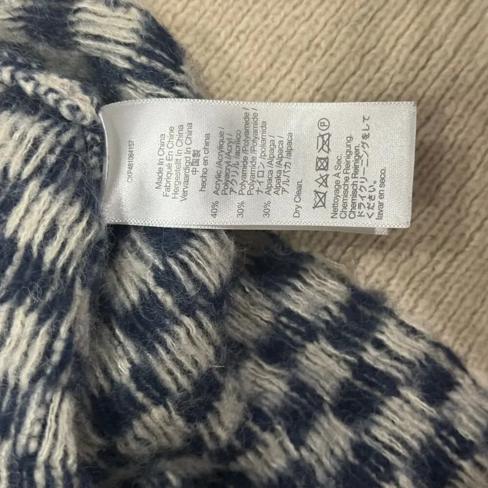 Madewell Crewneck Sweater in Checked Stripe, M